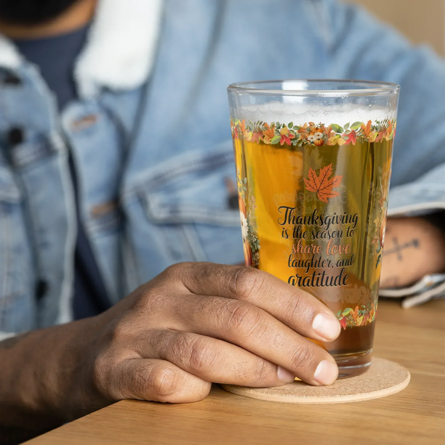 Shop our premium thanksgiving is the season to share thanksgiving pint glass 16oz from MySisterIsASurvivor.
