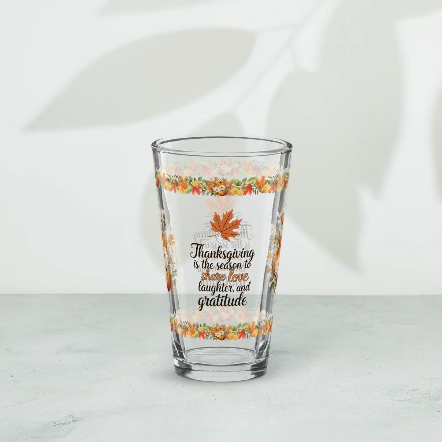 Shop our premium thanksgiving is the season to share thanksgiving pint glass 16oz from MySisterIsASurvivor.