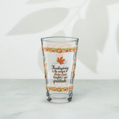 Shop our premium thanksgiving is the season to share thanksgiving pint glass 16oz from MySisterIsASurvivor.