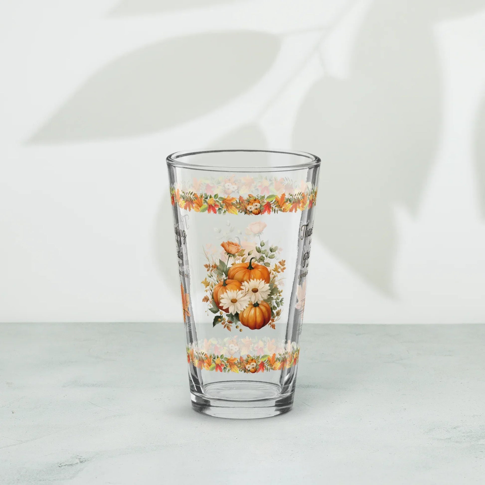 Shop our premium thanksgiving is a season of gratitude thanksgiving pint glass 16oz from MySisterIsASurvivor.