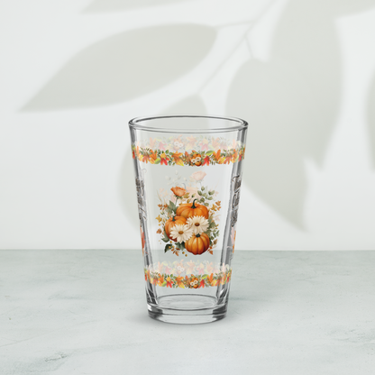 Gratitude and blessings pint glass celebrating Thanksgiving joy