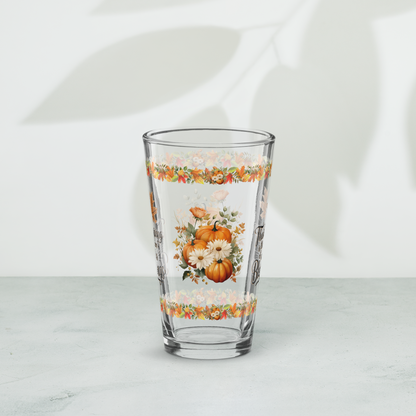 Thanksgiving pint glass with “Season Of Endless Blessings” design