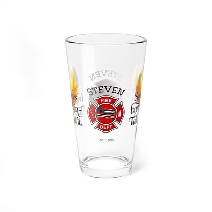 Some fires burn within – firefighter support pint glass encouraging emotional openness and care. - MySisterIsASurvivor