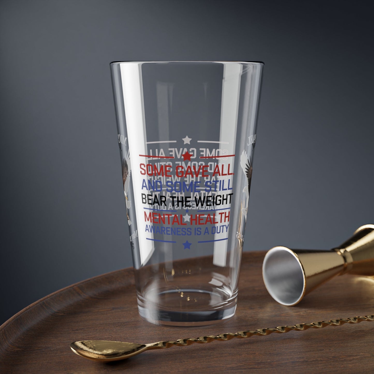 Some Gave All pint glass - patriotic Memorial Day tribute glass for honoring fallen soldiers