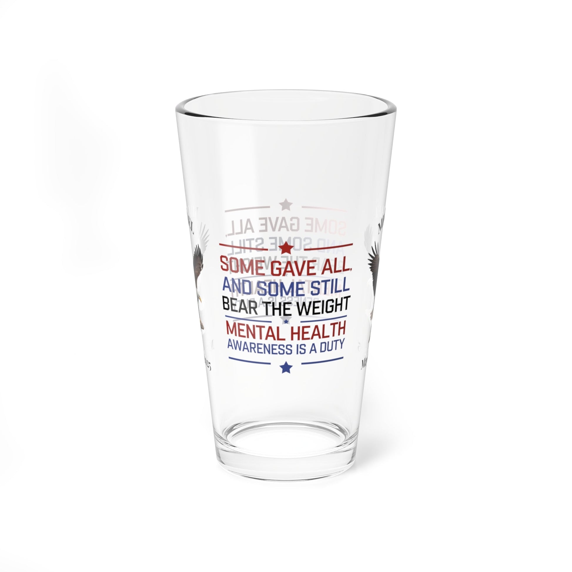 Some Gave All pint glass - patriotic Memorial Day tribute glass for honoring fallen soldiers