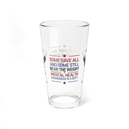 Some Gave All pint glass - patriotic Memorial Day tribute glass for honoring fallen soldiers