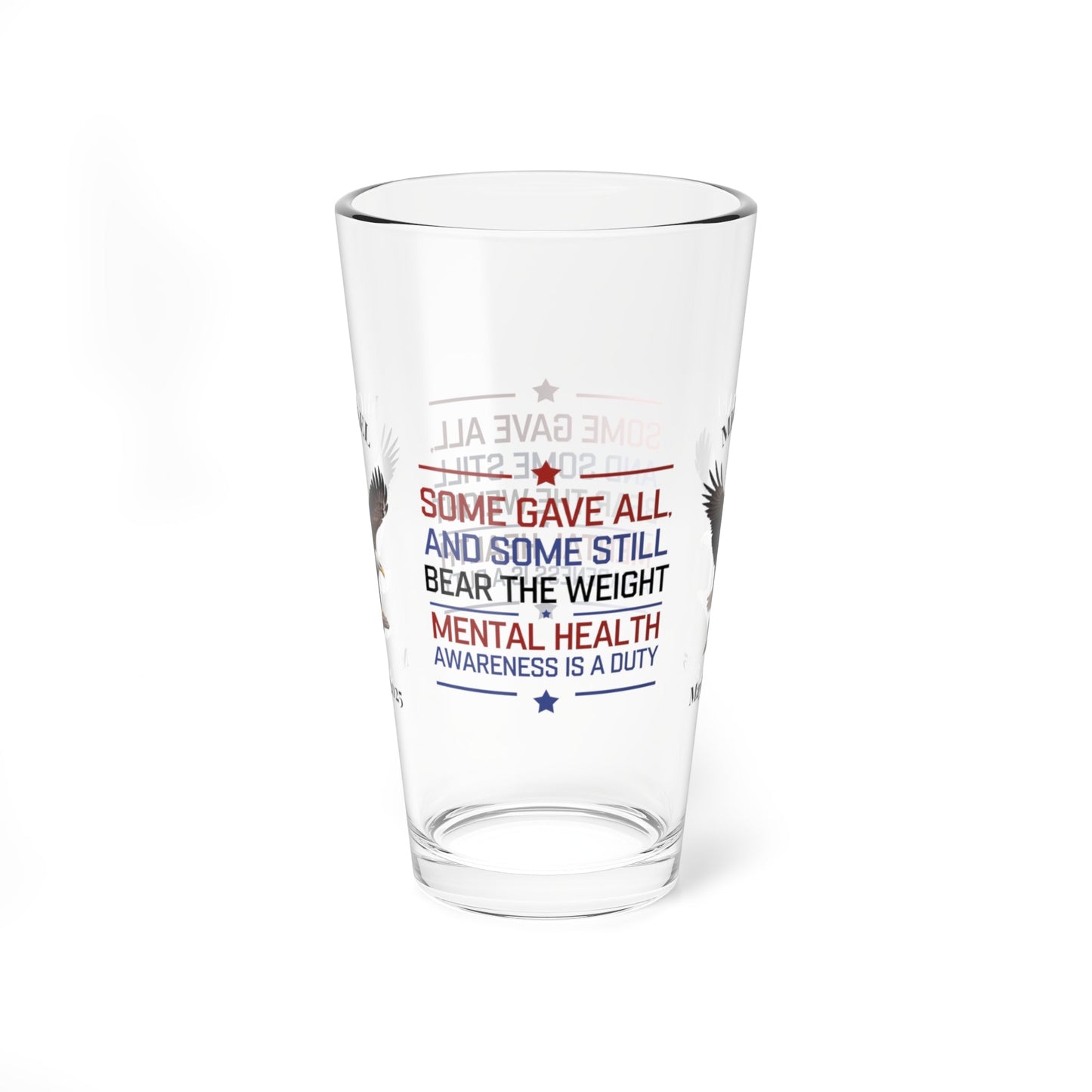 Some Gave All pint glass - patriotic Memorial Day tribute glass for honoring fallen soldiers