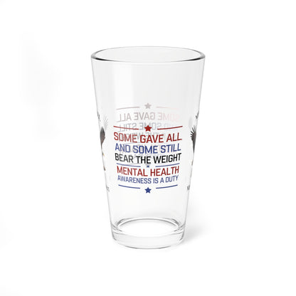 Some Gave All pint glass - patriotic Memorial Day tribute glass for honoring fallen soldiers
