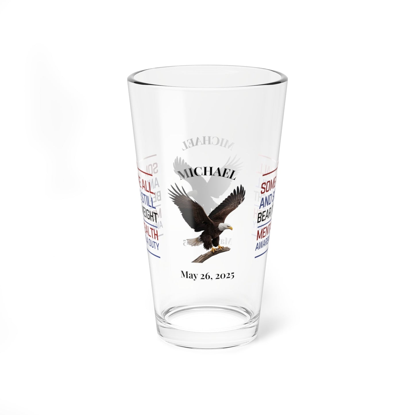 Some Gave All pint glass - patriotic Memorial Day tribute glass for honoring fallen soldiers