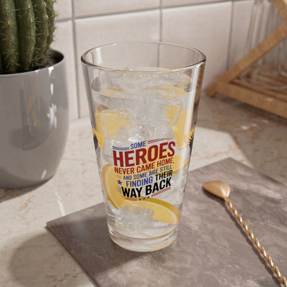 Some Heroes Never Came Home pint glass - engraved military remembrance gift for veterans and families