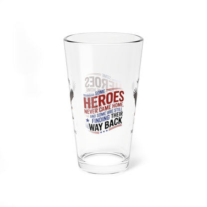 Some Heroes Never Came Home pint glass - engraved military remembrance gift for veterans and families