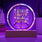 Stay Trippy, Heal Hippie 7" LED Plaque - Hippie Self - Care & Wellness Gift - MySisterIsASurvivor