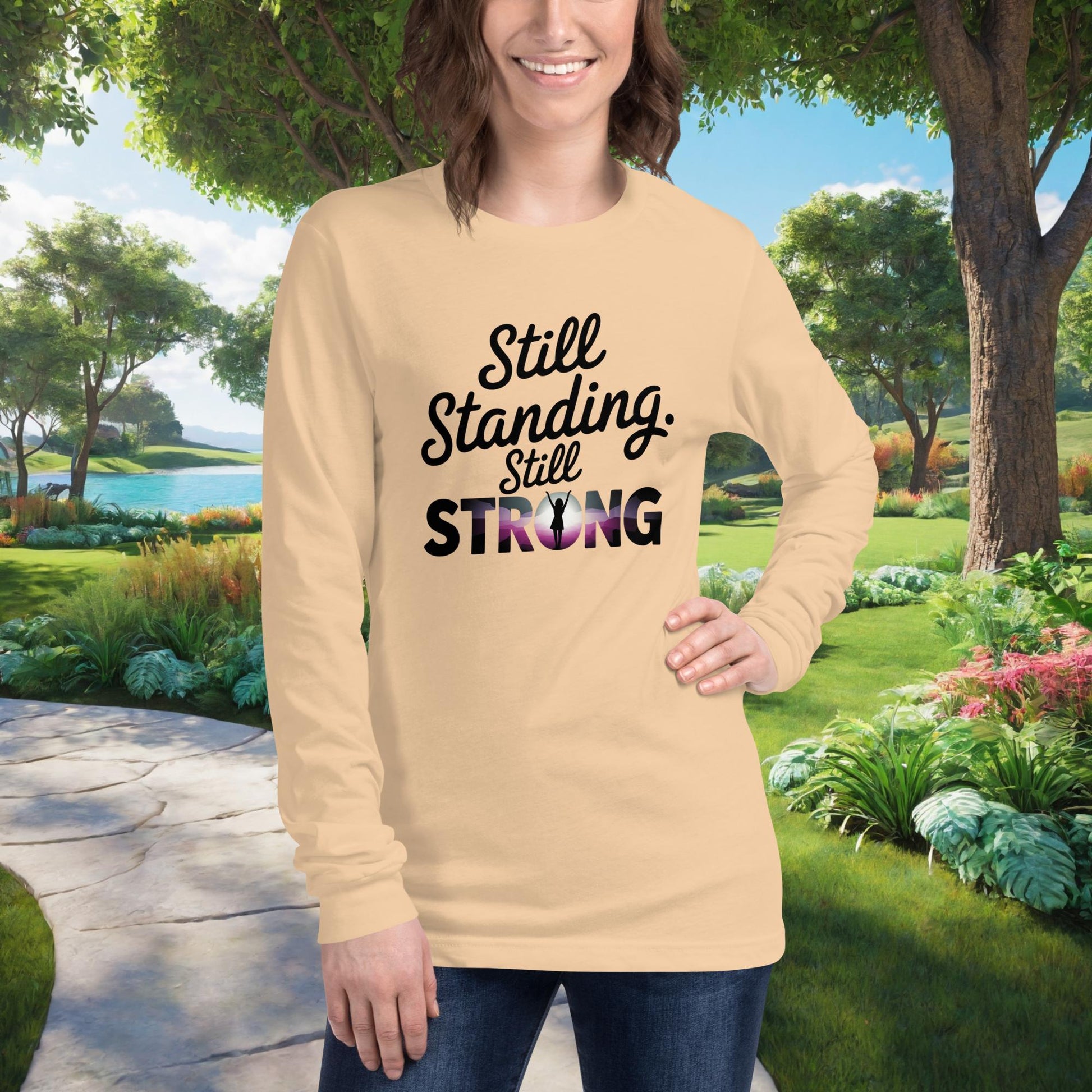 Still Standing. Still Strong Unisex Long Sleeve T-Shirt, Personalized Strength Shirt for Domestic Violence Survivors & Support - MySisterIsASurvivor