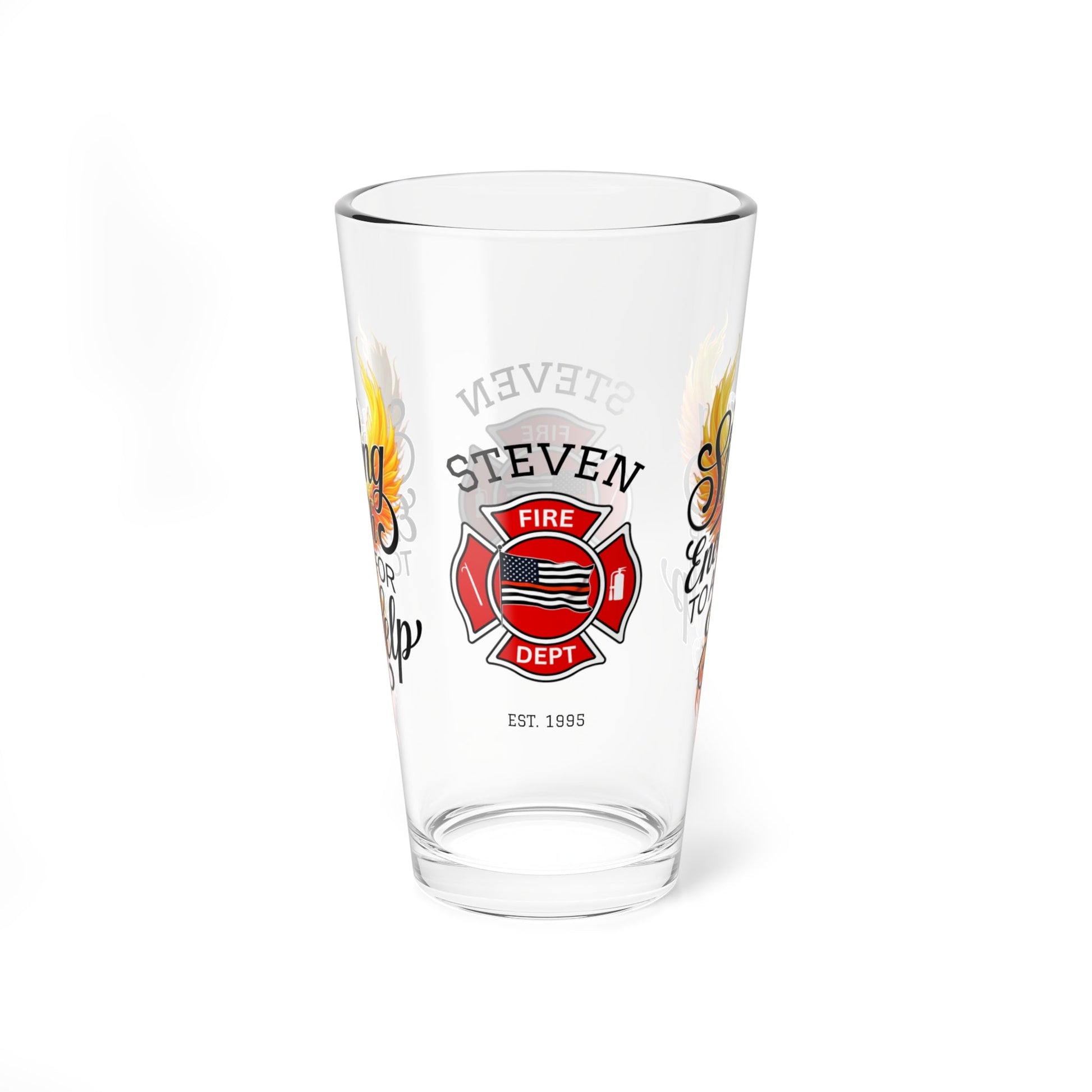 Strong enough to ask for help – firefighter mental health pint glass promoting resilience. - MySisterIsASurvivor