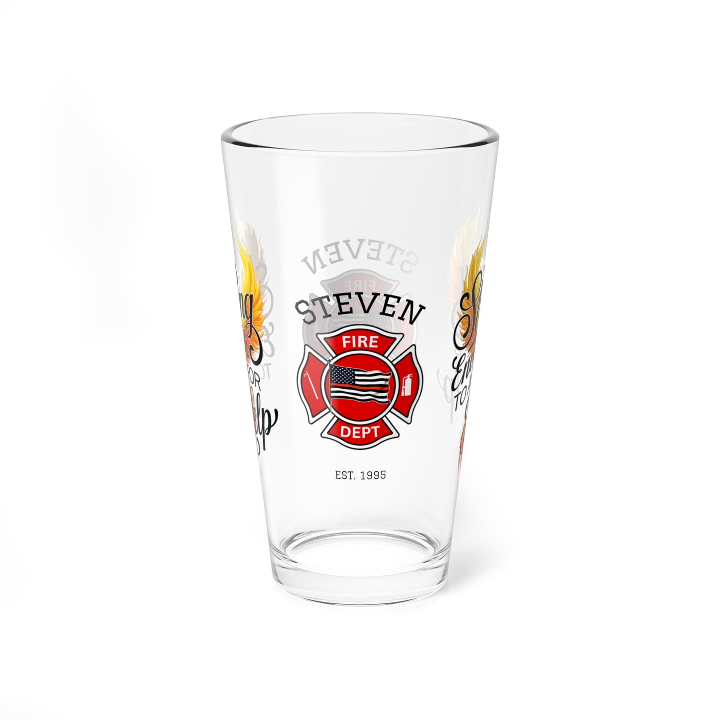 Strong enough to ask for help – firefighter mental health pint glass promoting resilience. - MySisterIsASurvivor