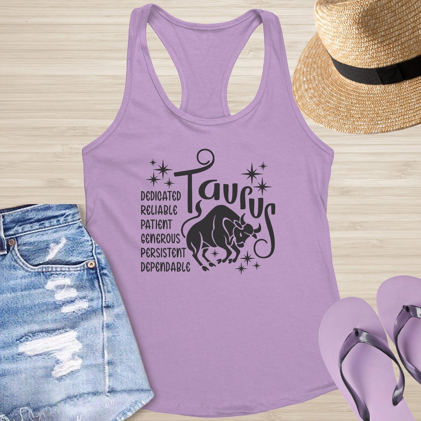 Taurus Racerback Tank - Grounding Zodiac Tank for Mental Clarity & Resilience - MySisterIsASurvivor