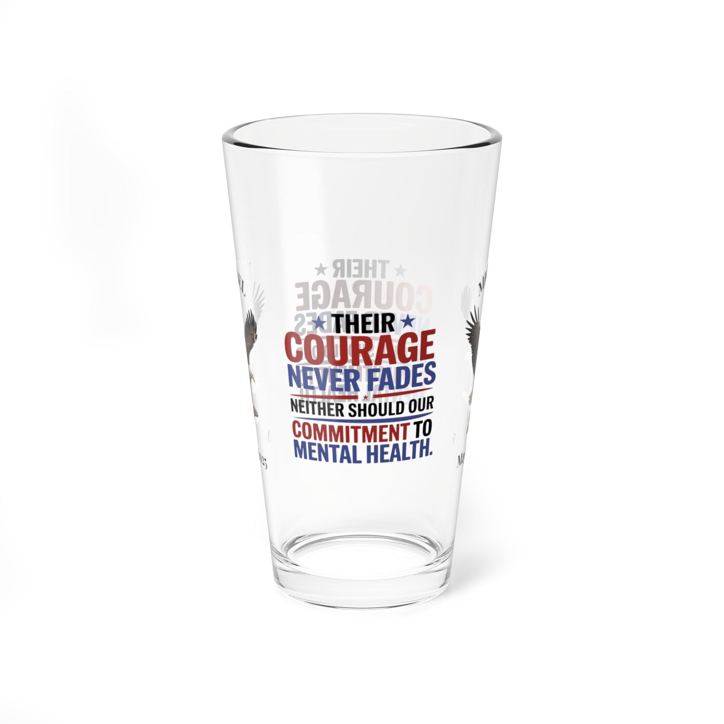 Their Courage Never Fades pint glass - Memorial Day veteran tribute glass with custom engraving
