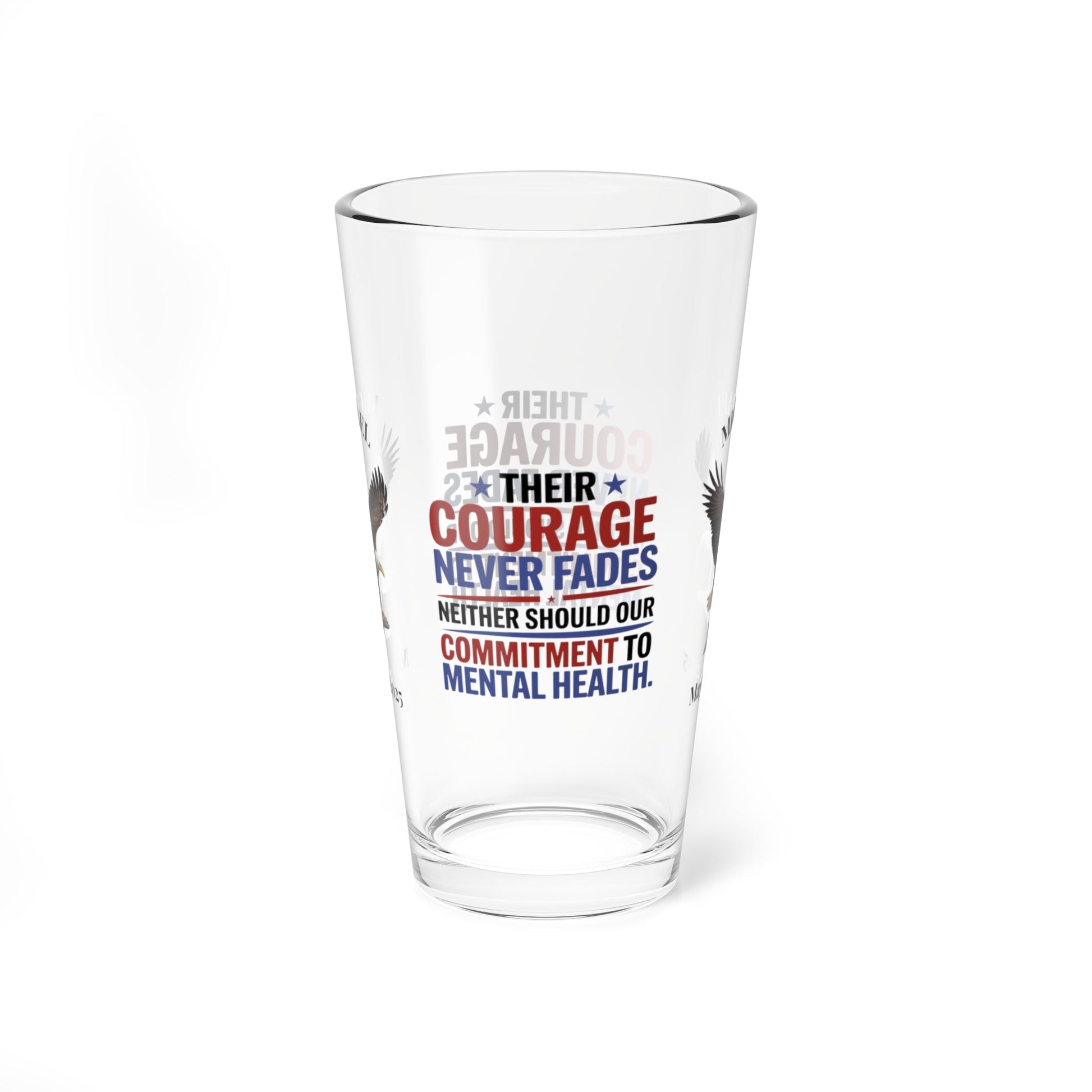 Their Courage Never Fades pint glass - Memorial Day veteran tribute glass with custom engraving