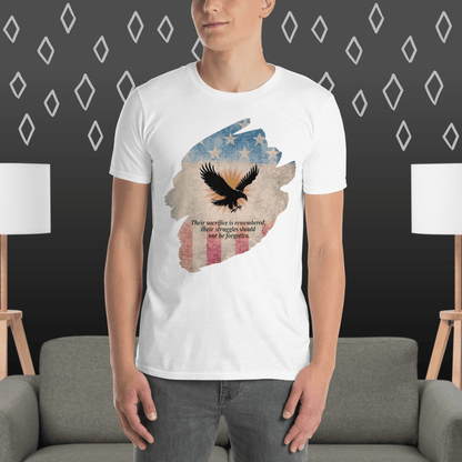 Their Sacrifice Is Remembered T-Shirt | Veteran Tribute Gift | PTSD Awareness Shirt | Memorial Day Tee | Mental Health Support Unisex Shirt