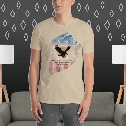 Their Sacrifice Is Remembered T-Shirt | Veteran Tribute Gift | PTSD Awareness Shirt | Memorial Day Tee | Mental Health Support Unisex Shirt
