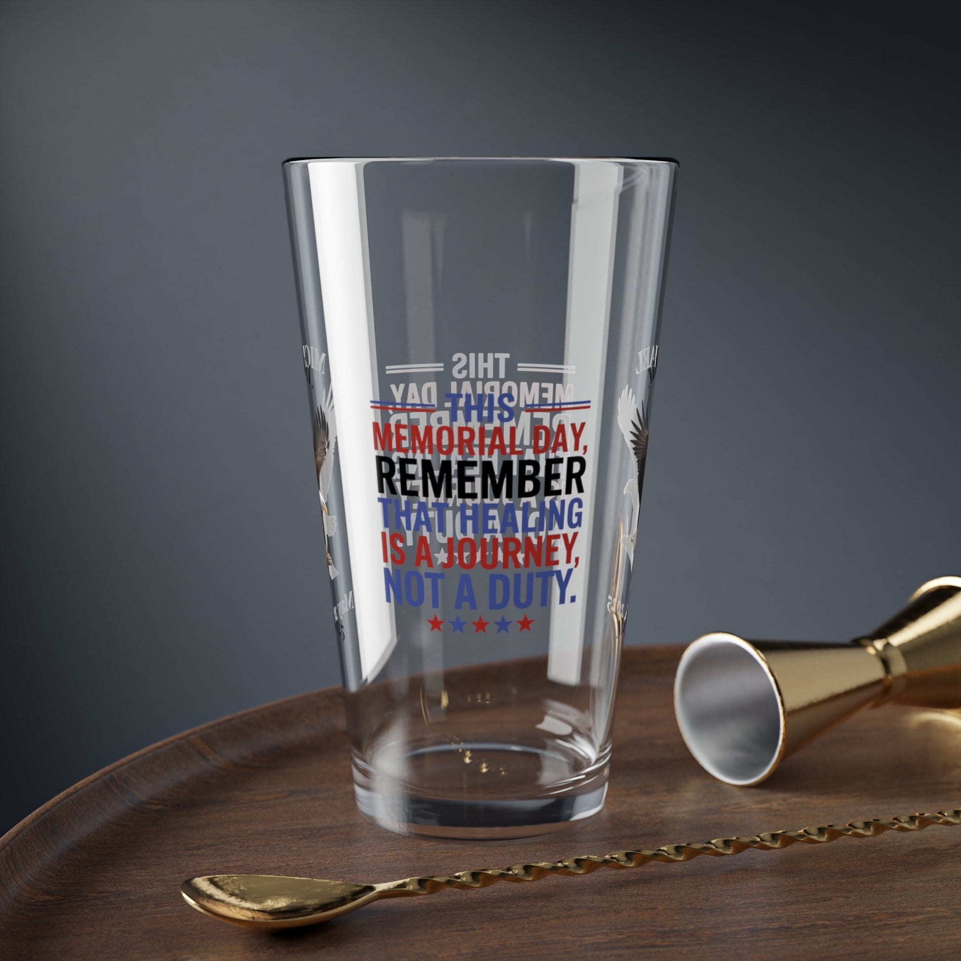 This Memorial Day, Let's Remember pint glass - personalized tribute glass for veterans and Memorial Day