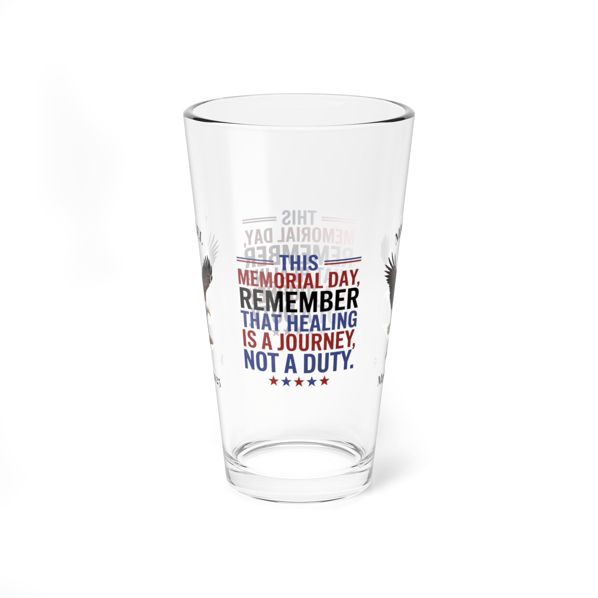 This Memorial Day, Let's Remember pint glass - personalized tribute glass for veterans and Memorial Day