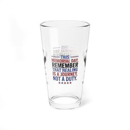 This Memorial Day, Let's Remember pint glass - personalized tribute glass for veterans and Memorial Day