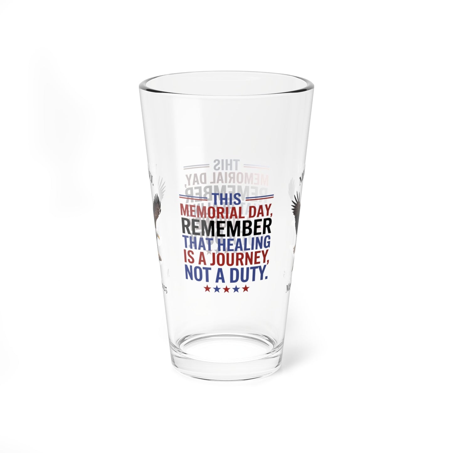 This Memorial Day, Let's Remember pint glass - personalized tribute glass for veterans and Memorial Day
