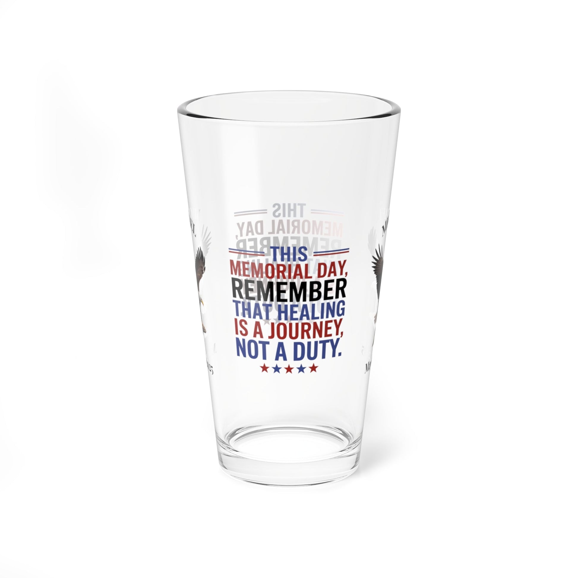 This Memorial Day, Let's Remember pint glass - personalized tribute glass for veterans and Memorial Day