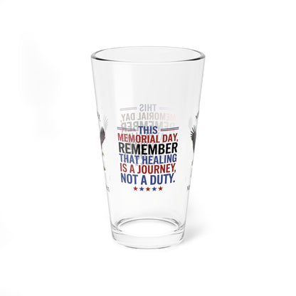 This Memorial Day, Let's Remember pint glass - personalized tribute glass for veterans and Memorial Day