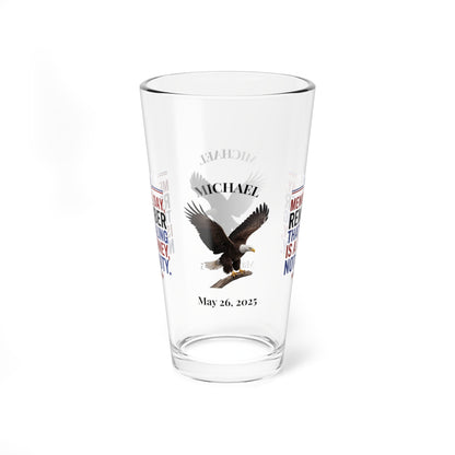 This Memorial Day, Let's Remember pint glass - personalized tribute glass for veterans and Memorial Day