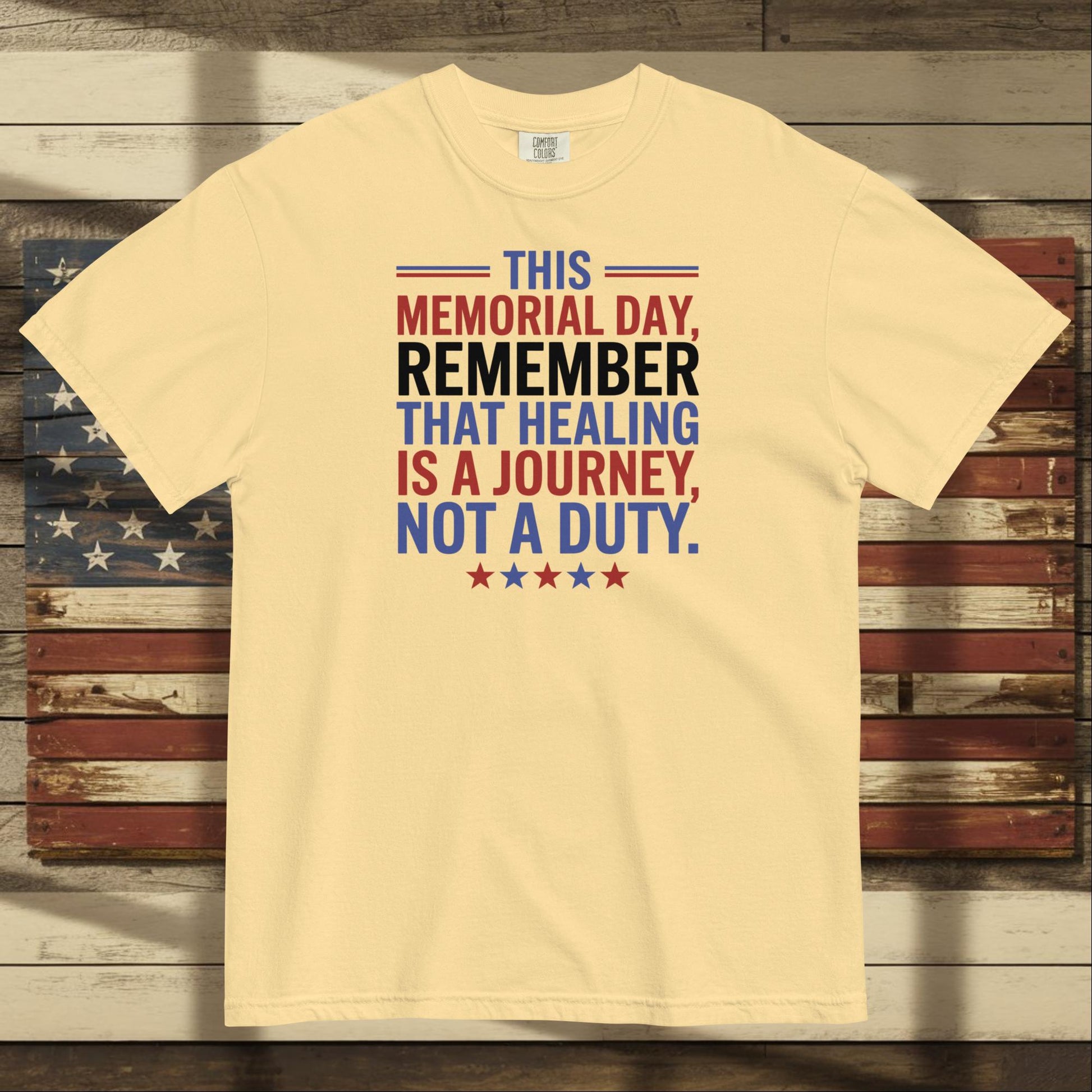 This Memorial Day Remember Heavyweight T-Shirt - Personalized Memorial Day Shirt for Military Tribute & Healing - MySisterIsASurvivor