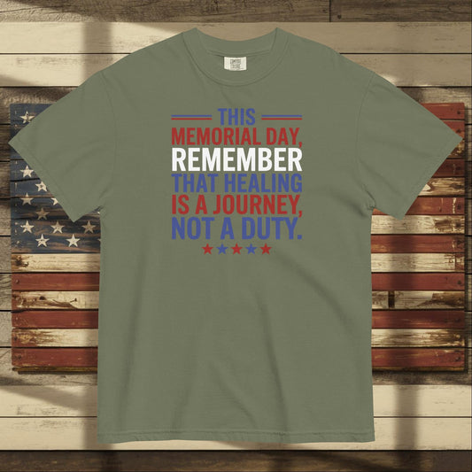 This Memorial Day Remember Heavyweight T-Shirt - Personalized Memorial Day Shirt for Military Tribute & Healing - MySisterIsASurvivor