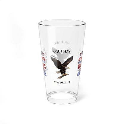 True Remembrance Means Caring pint glass - custom engraved PTSD and veteran support gift