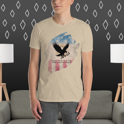 True Remembrance Means Caring T-Shirt | Veteran Tribute Gift | PTSD Awareness Shirt | Memorial Day Tee | Mental Health Support Unisex Shirtt