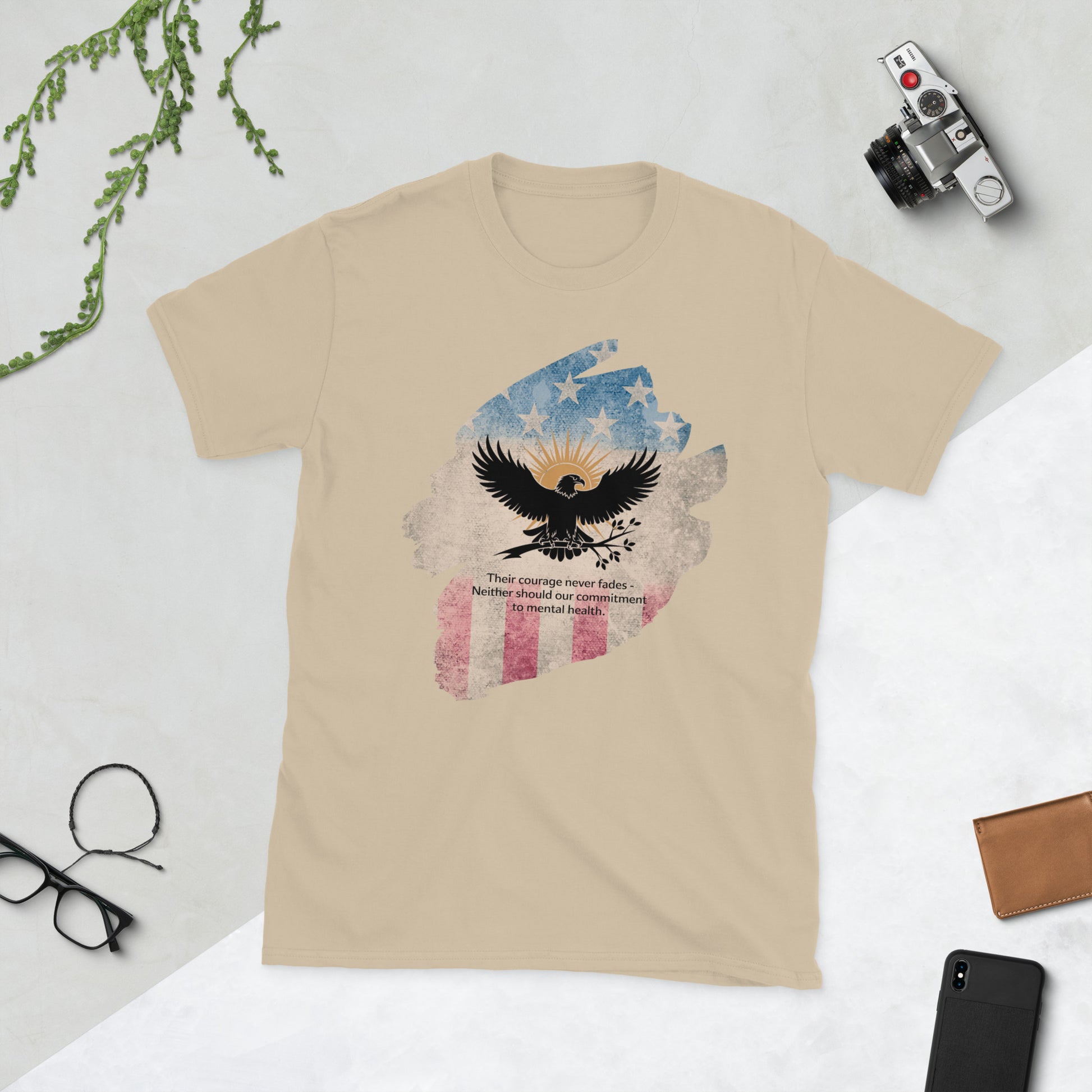 Their Courage Never Fades T-Shirt | Veteran Tribute Gift | PTSD Awareness Shirt | Memorial Day Tee | Mental Health Support Unisex Shirt