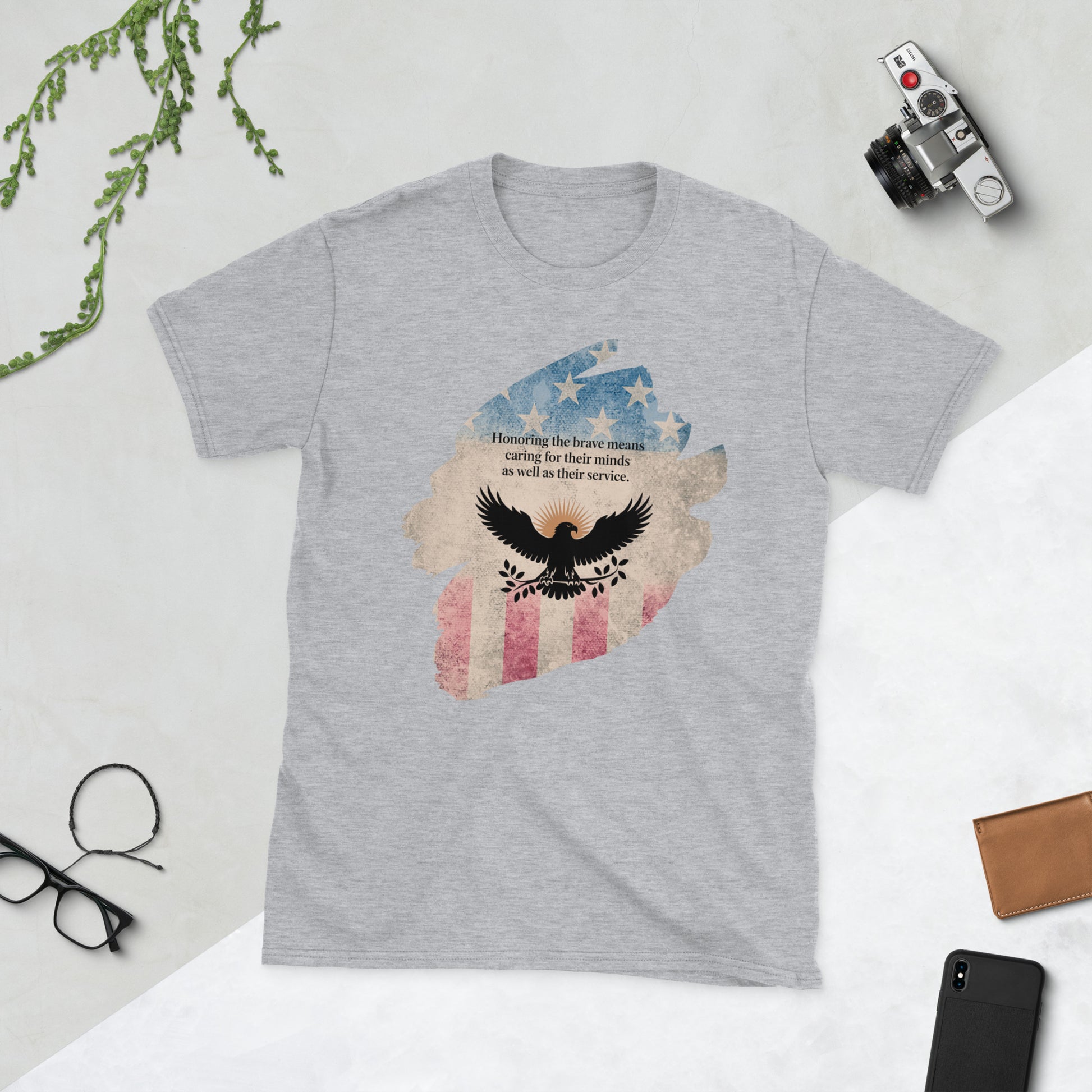 Honoring The Brave T-Shirt | Veteran Tribute Gift | PTSD Awareness Shirt | Memorial Day Tee | Mental Health Support Unisex Shirt