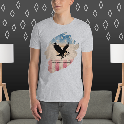 True Remembrance Means Caring T-Shirt | Veteran Tribute Gift | PTSD Awareness Shirt | Memorial Day Tee | Mental Health Support Unisex Shirtt