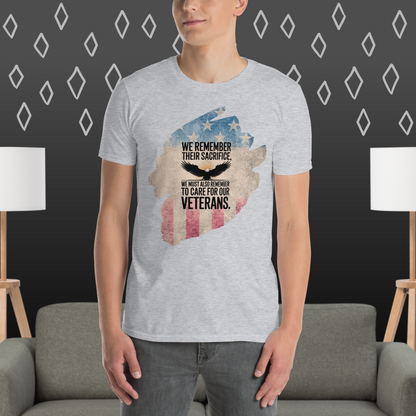 We Remember Their Sacrifice T-Shirt | Veteran Tribute Gift | PTSD Awareness Shirt | Memorial Day Tee | Mental Health Support Unisex Shirt