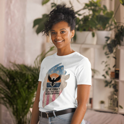 Lest We Forget T-Shirt | Veteran Tribute Gift | PTSD Awareness Shirt | Memorial Day Tee | Mental Health Support Unisex Shirt