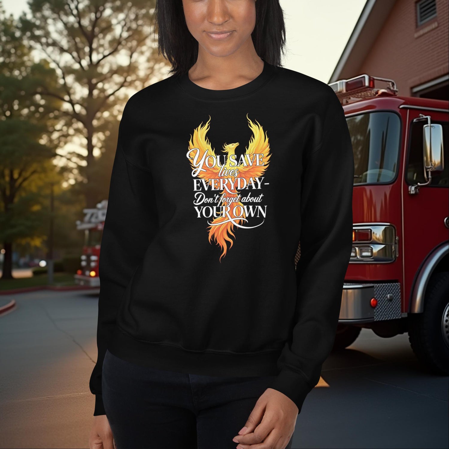 You Save Lives Every Day Don’t Forget Yours firefighter sweatshirt for mental health awareness