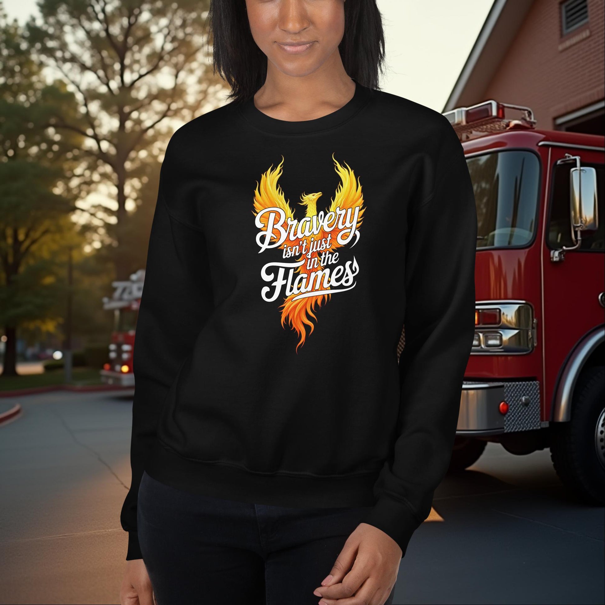 Bravery Isn’t Just in the Flames Firefighter Crew Neck Sweatshirt for Mental Health Support