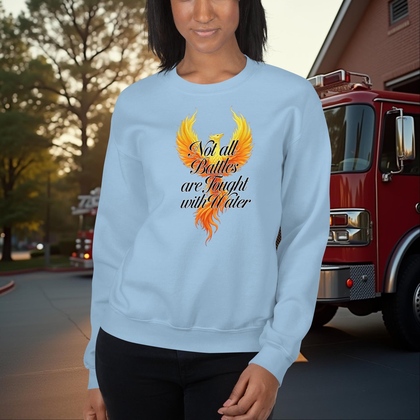 Not All Battles Are Fought With Water Firefighter PTSD Awareness and Mental Health Sweatshirt
