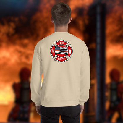 Firefighter Crew Neck Sweatshirt - First In, Not Forgotten - Firefighter Mental Health Awareness and Support