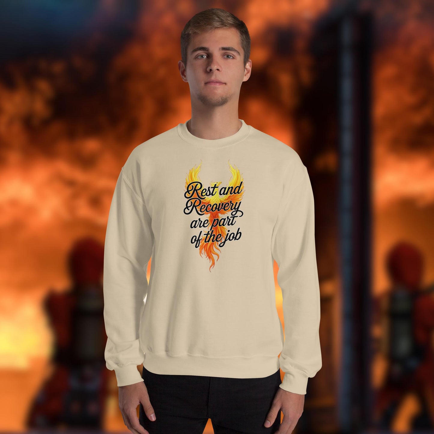 Firefighter Crew Neck Sweatshirt - Rest And Recovery Are Part Of The Job - Firefighter Wellness