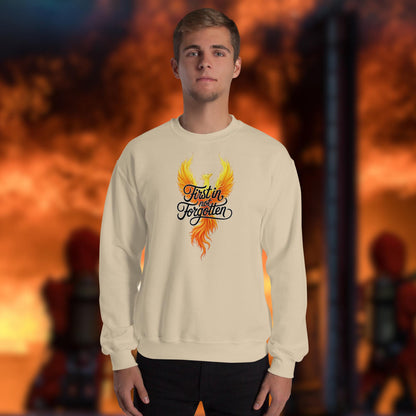 Firefighter Crew Neck Sweatshirt - First In, Not Forgotten - Firefighter Mental Health Awareness and Support