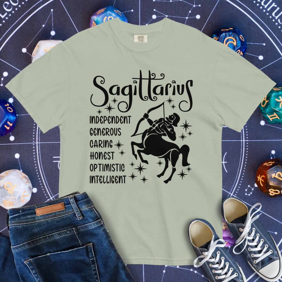 Sagittarius Zodiac - Comfort Colors Unisex Garment-Dyed Heavyweight T-Shirt
