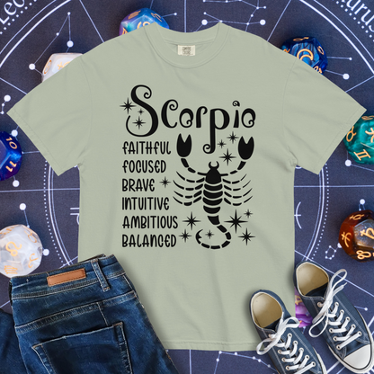 Scorpio Zodiac - Comfort Colors Unisex Garment-Dyed Heavyweight T-Shirt
