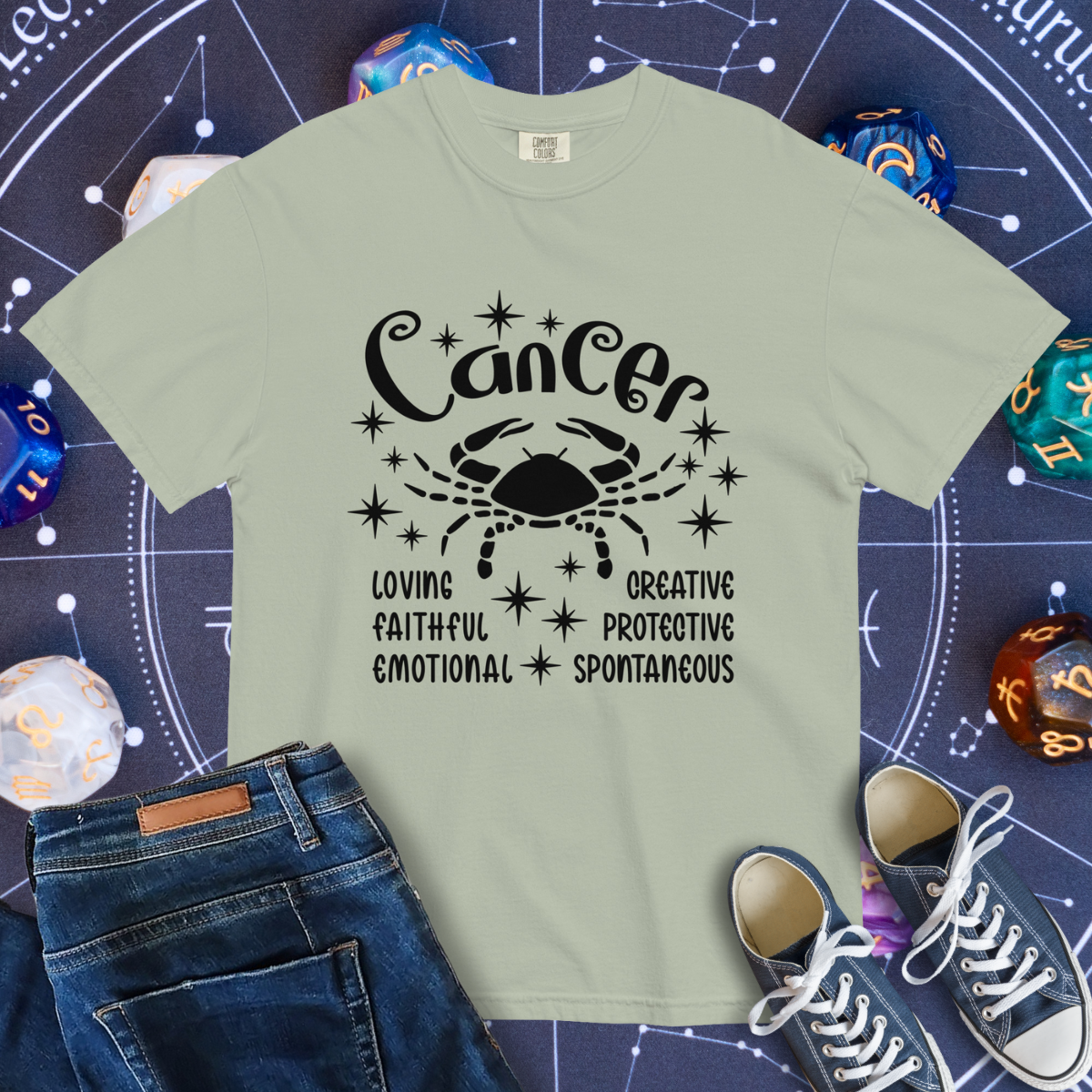 Cancer Zodiac - Comfort Colors Unisex Garment-Dyed Heavyweight T-Shirt