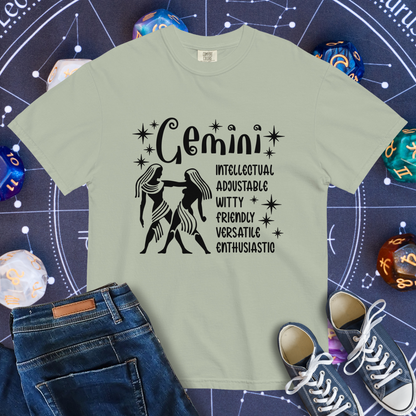 Gemini Zodiac - Comfort Colors Unisex Garment-Dyed Heavyweight T-Shirt